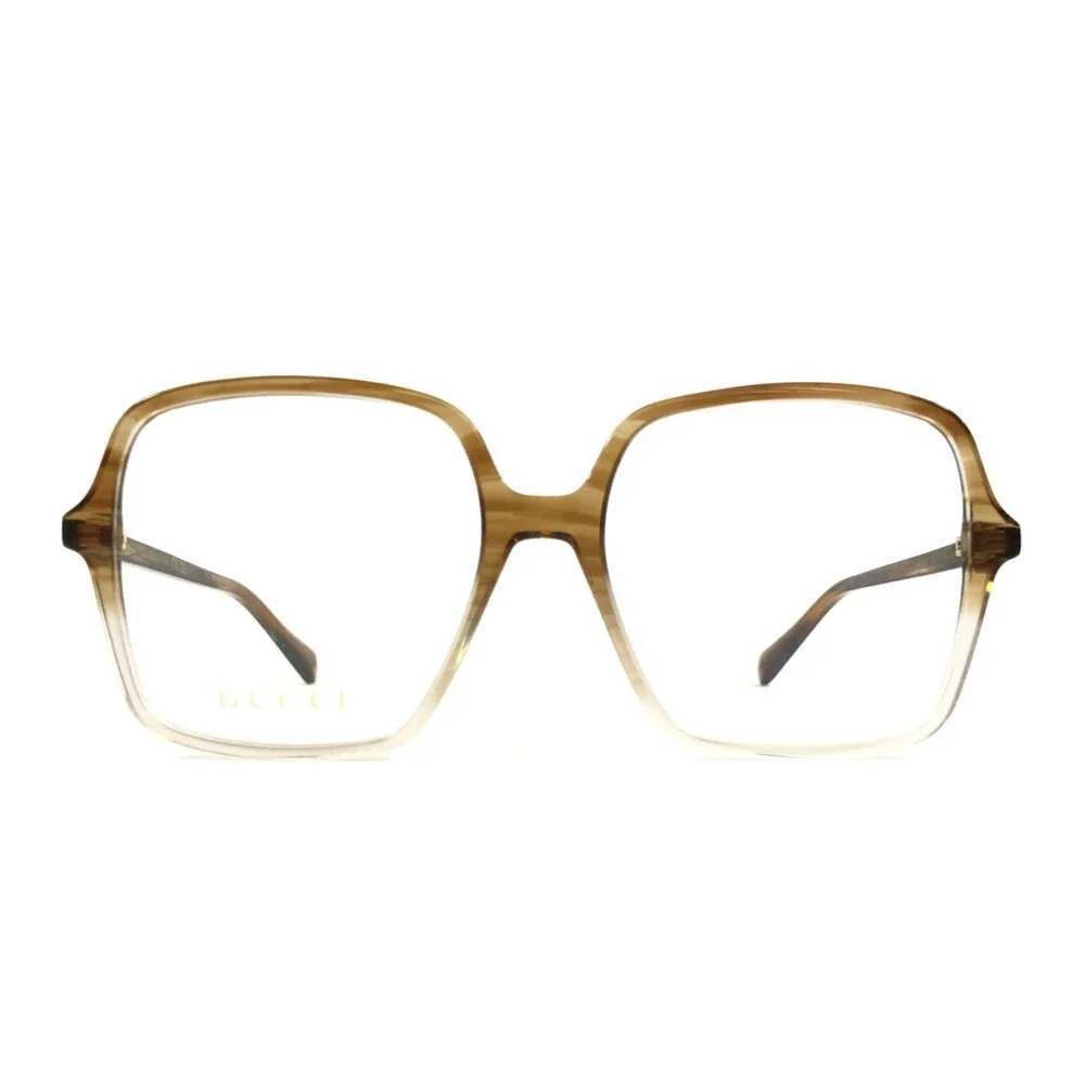 Gucci Eyeglasses Frames GG1003O 003 Striped Brown Fade Square Full Rim 53-16-140